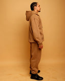 brown oversize hooded set