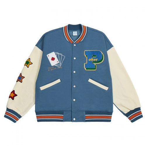 Lucky Letter Embroidered Varsity Jacket – MH CLOTHING LIMITED